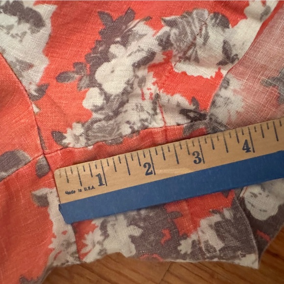 Kut from the Kloth Coral Floral Linen Shorts Elastic Waist Size 4 (n) - Picture 9 of 13